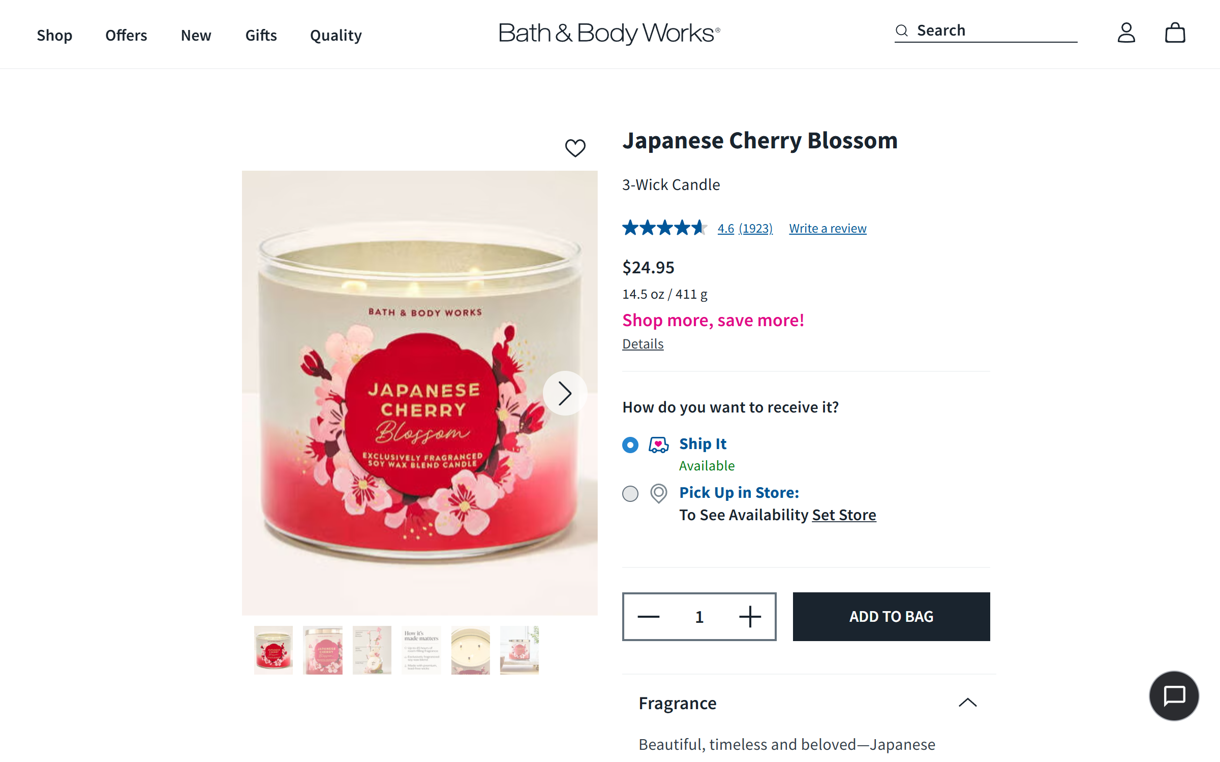 Bath & Body Works, Inc. screenshot