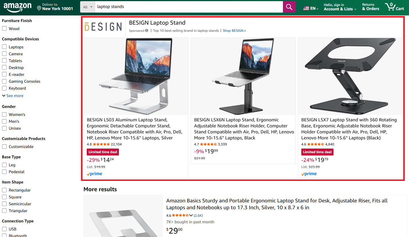 amazon sponsored carousel