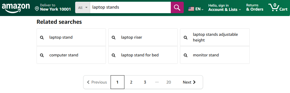 amazon related searches section