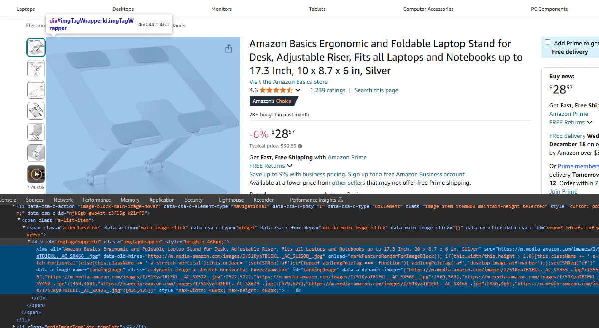 extract amazon product image