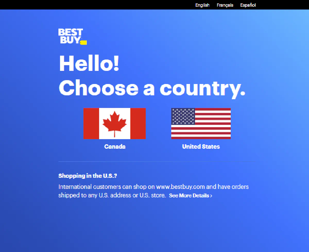 select country to access best buy