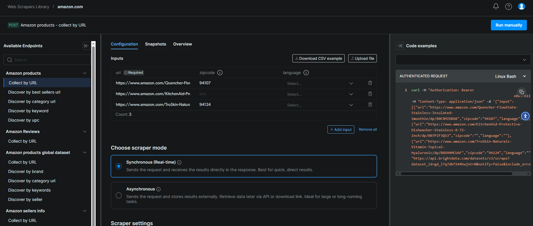 bright data amazon scraper