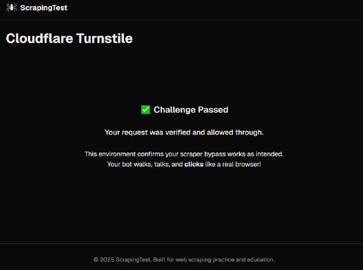 bypassing cloudflare demo page