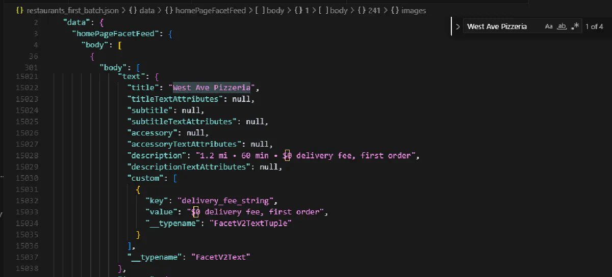 scrape restaurants from doordash