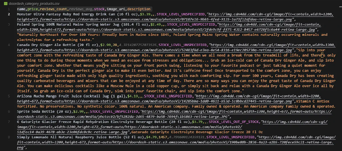 scrape doordash grocery data
