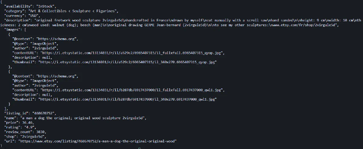 scrape etsy products with python