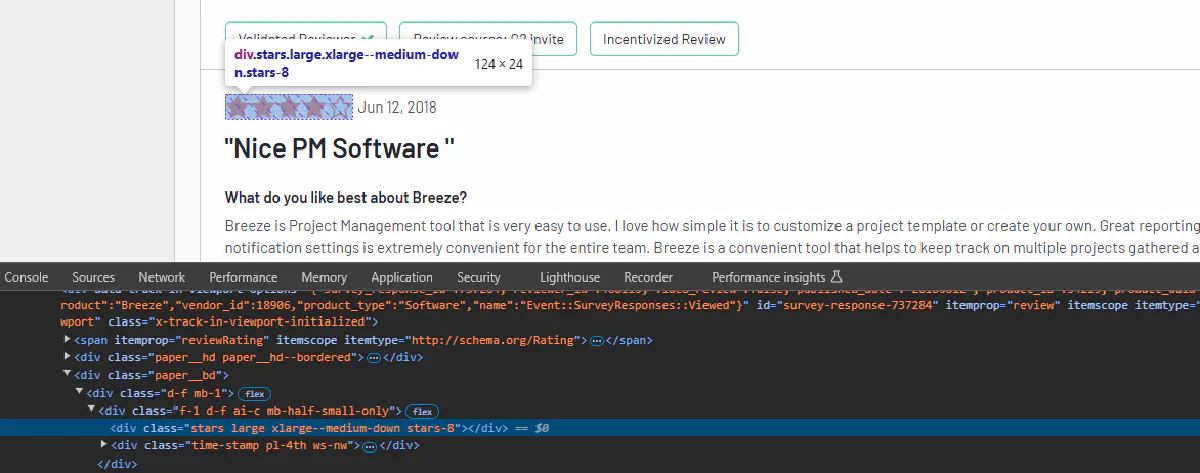 g2 scraping scrape stars rating