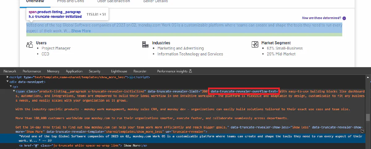 scraping g2 show more button