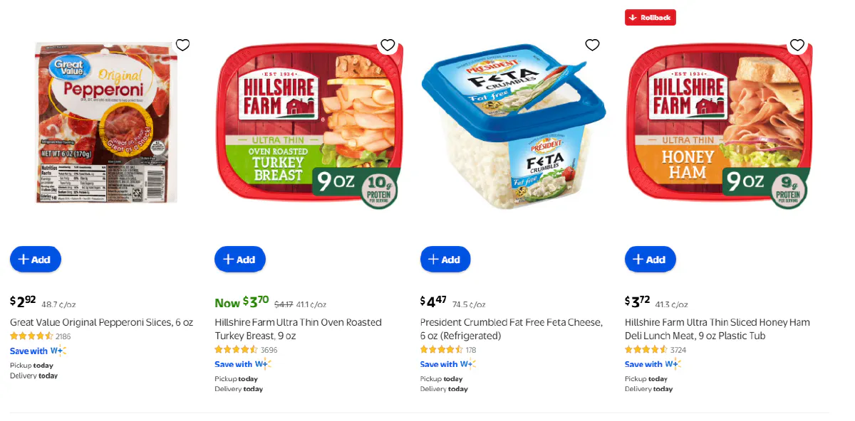 walmart product tiles