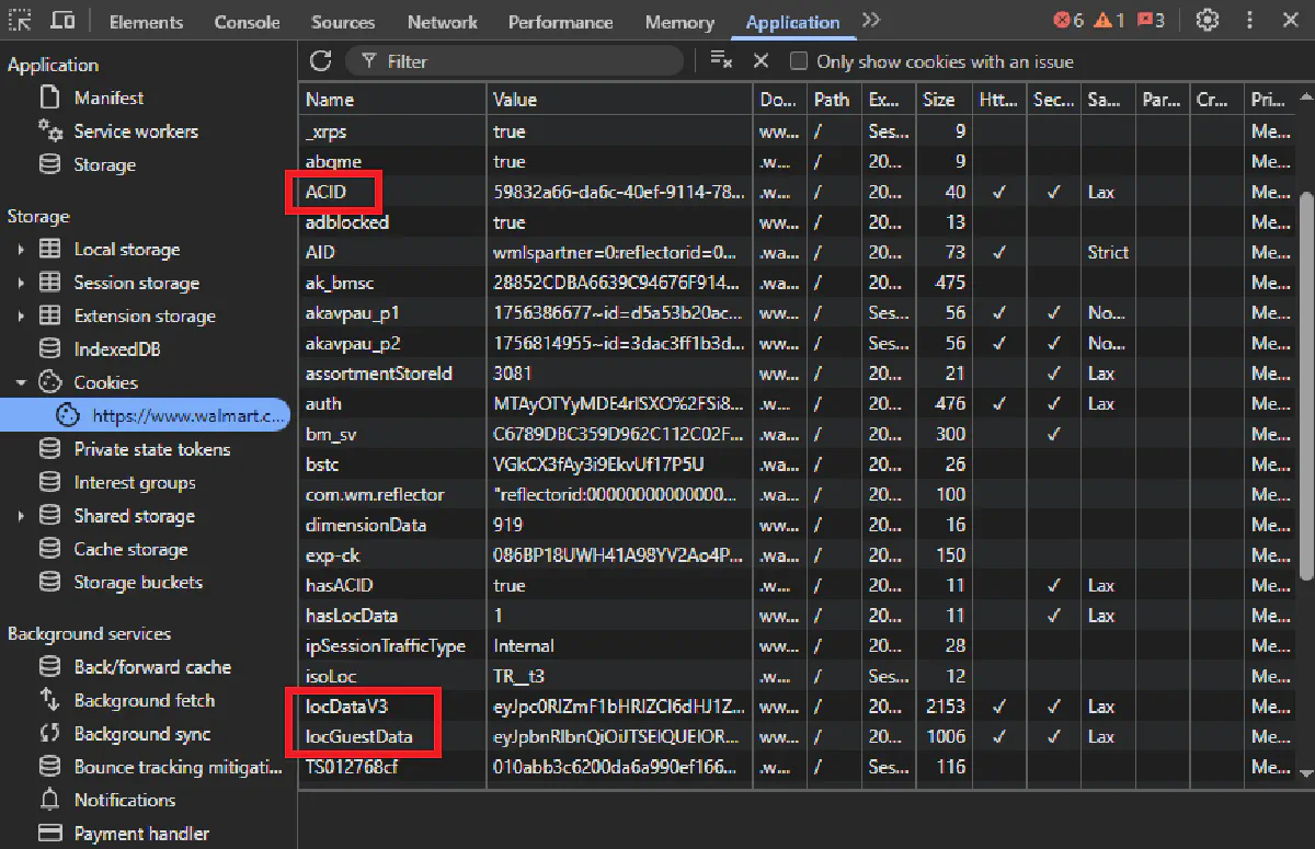 walmart cookie scraping
