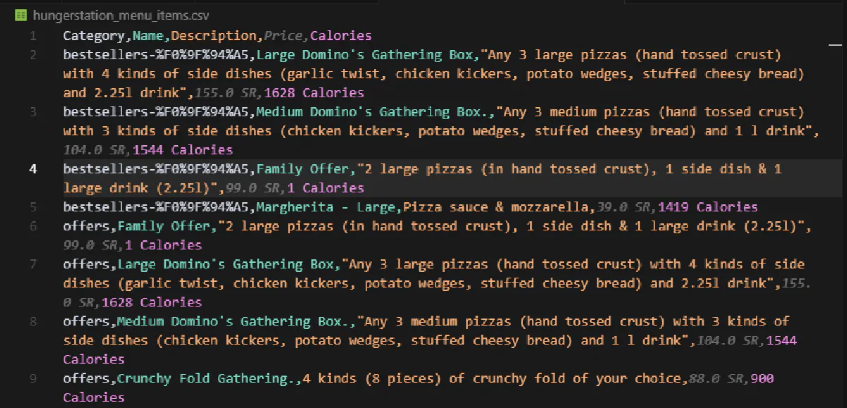 hungerstation menu scraping