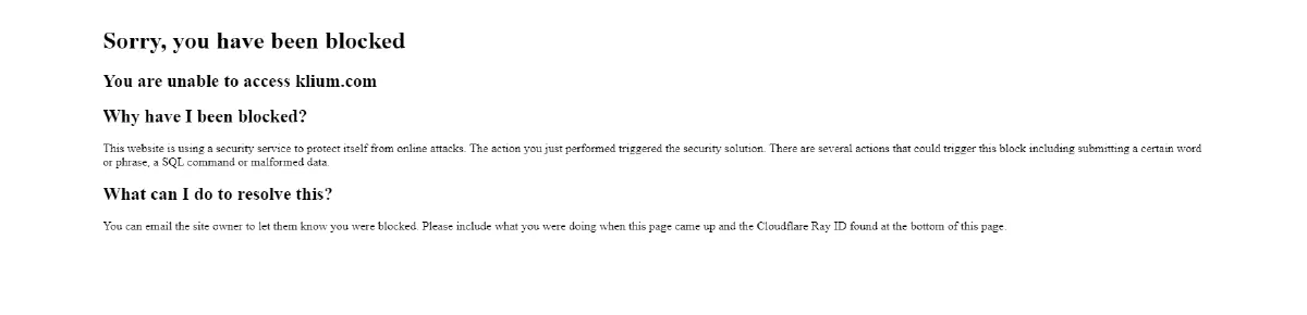 you have been blocked klium