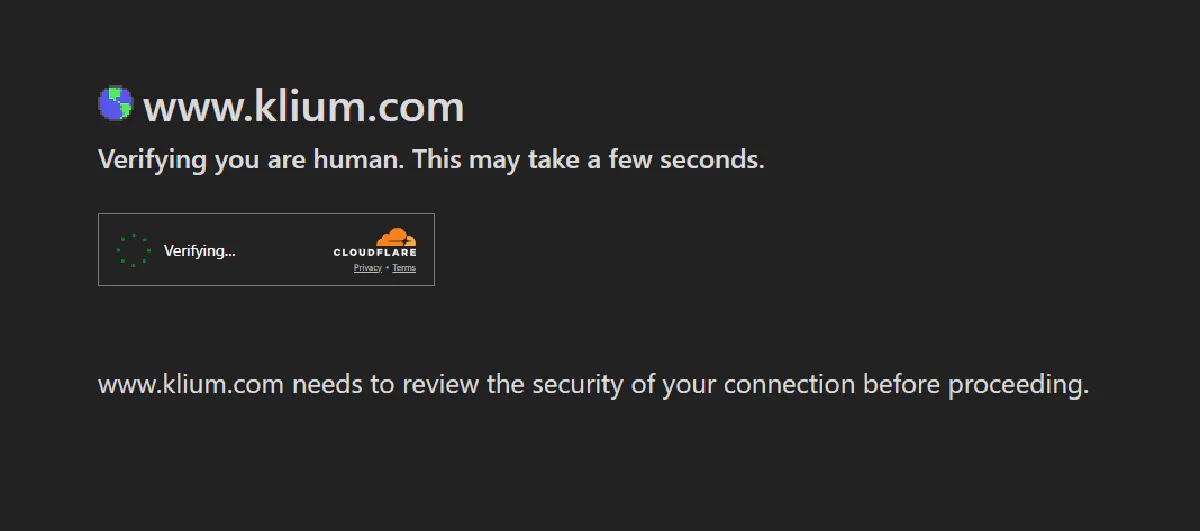 klium cloudflare captcha