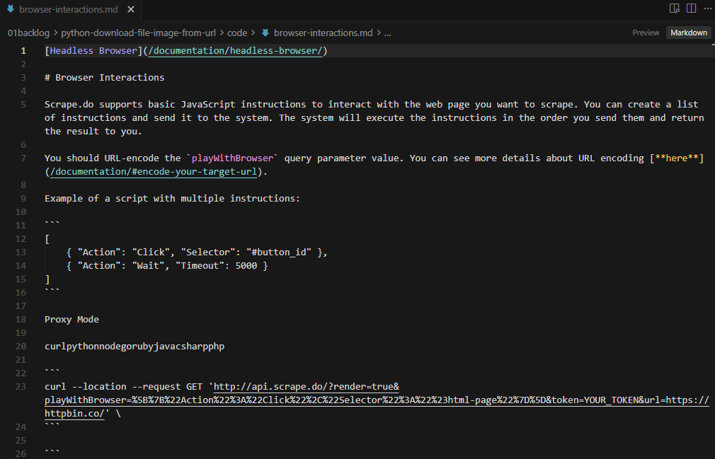 converted markdown file in editor