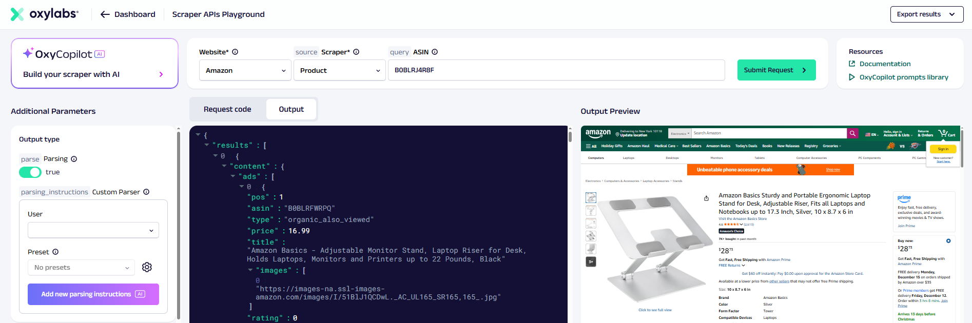 oxylabs amazon scraper