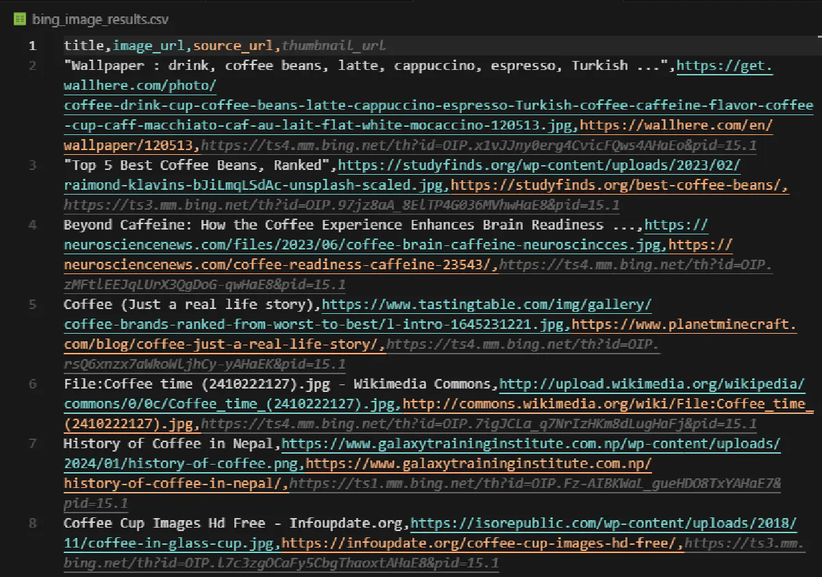 how to scrape images from bing