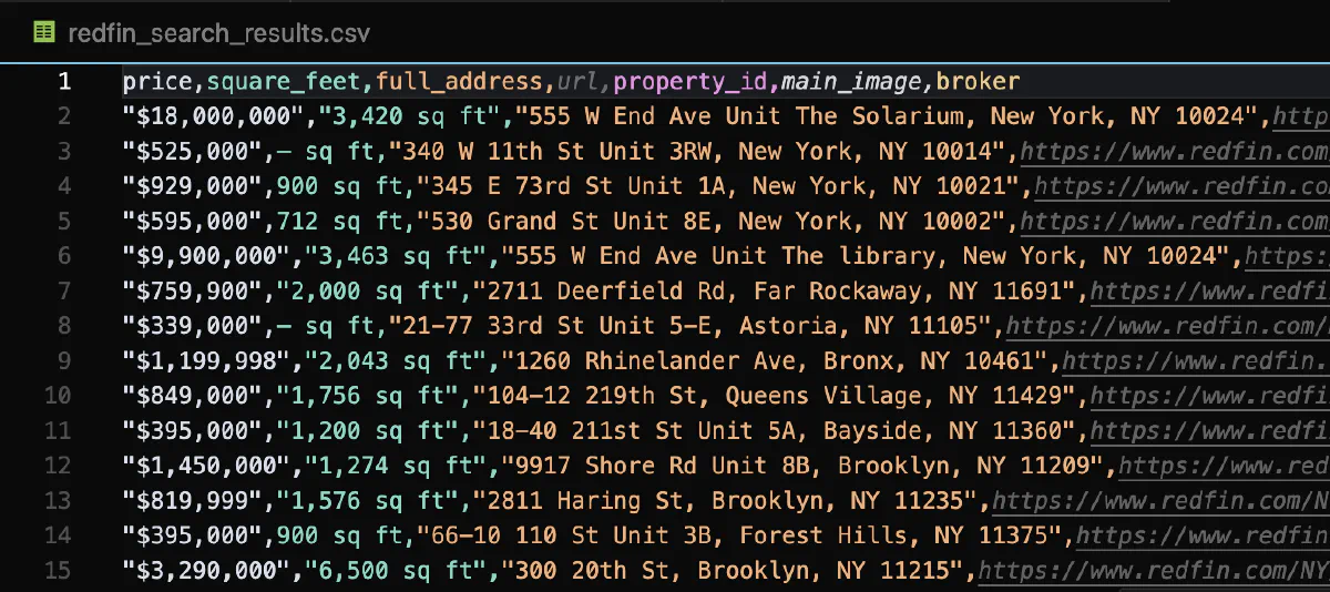 real estate redfin scraping