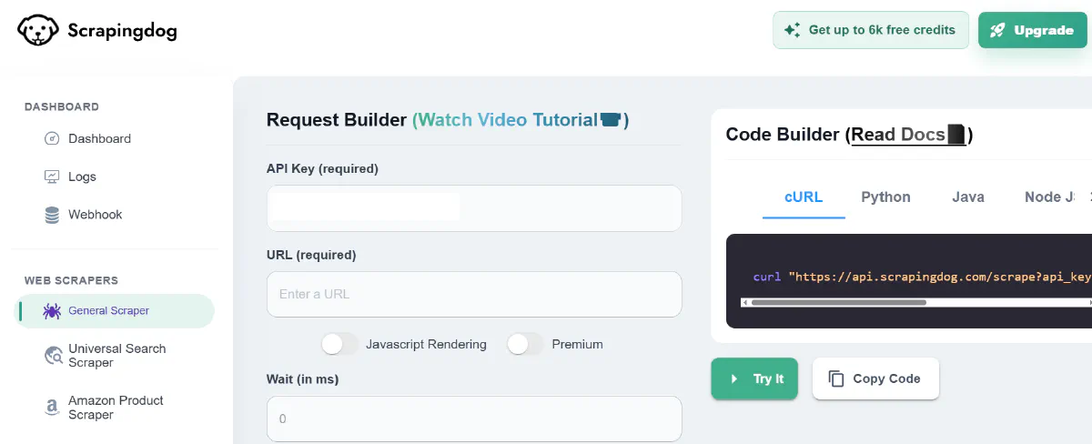 scrapingdog  web scraping api