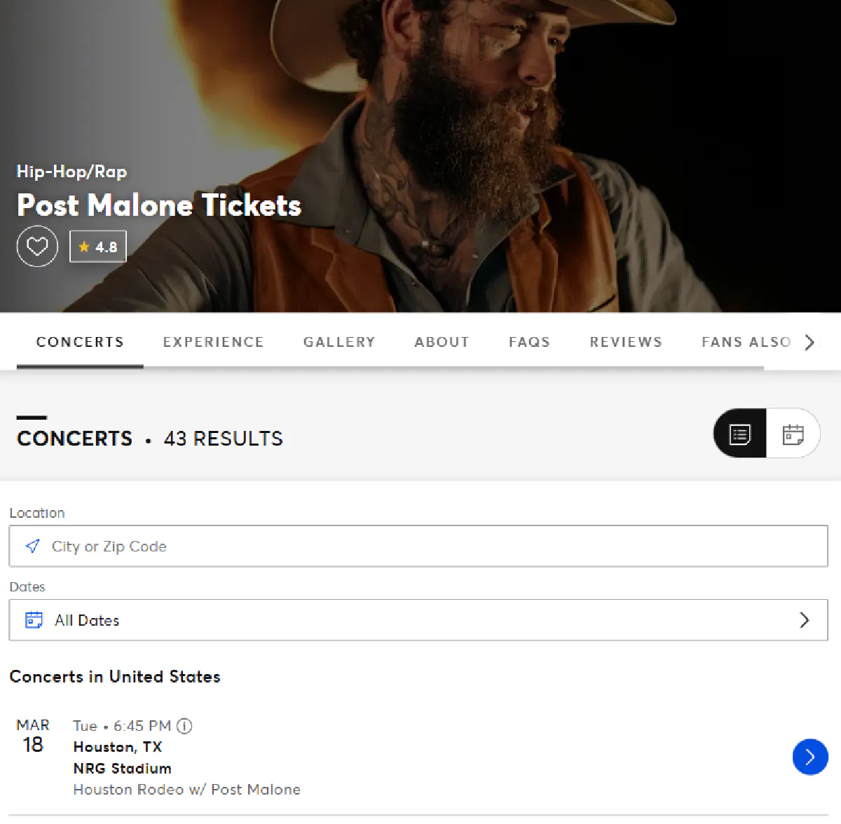 post malone extract event data ticketmaster