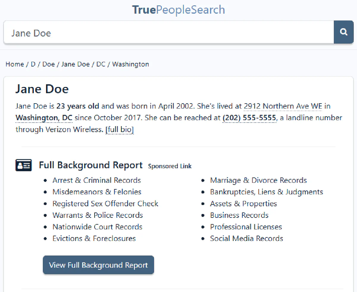 truepeoplesearch scraper