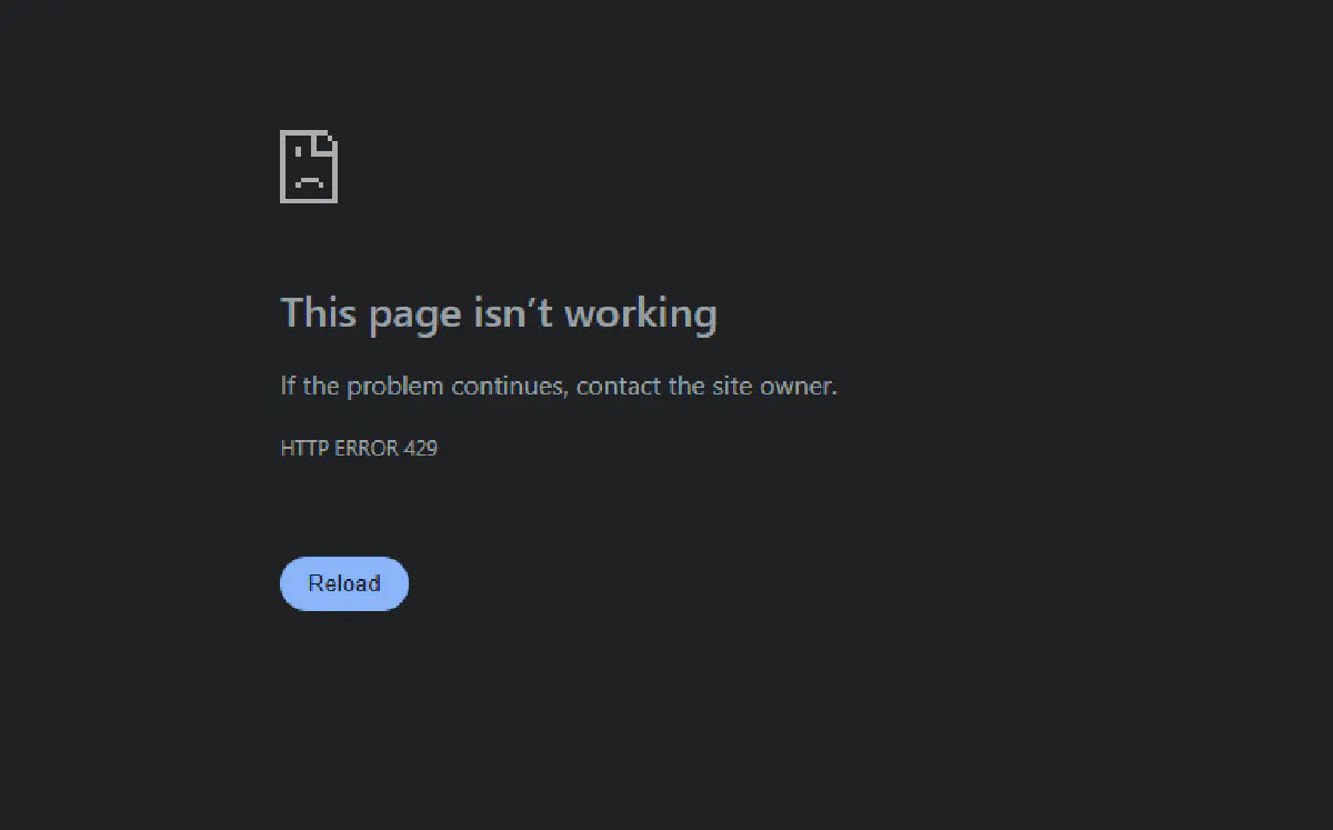 429 too many requests error